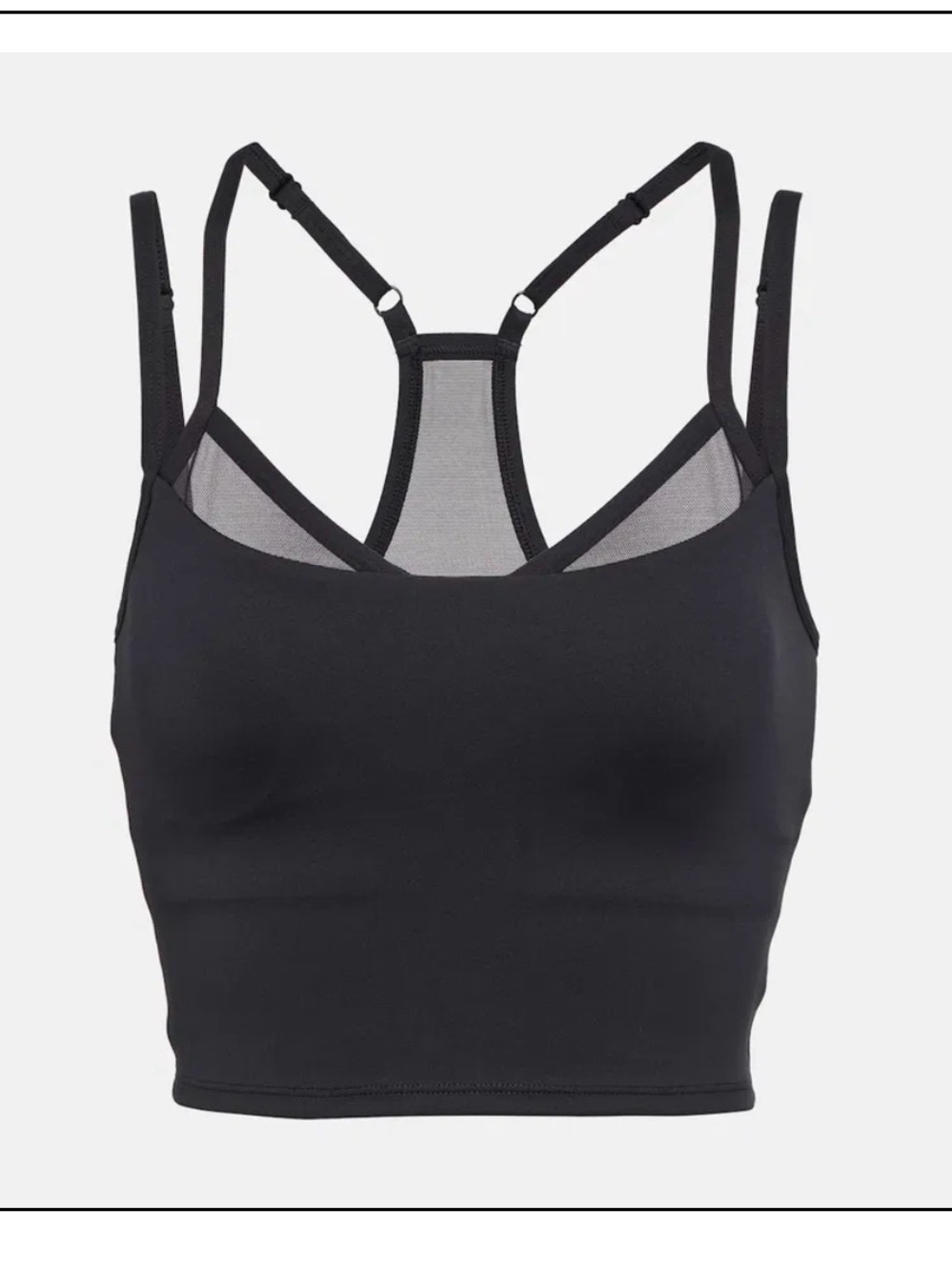 ALO Yoga Black Mesh-Back Crop Tank